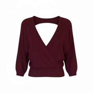 Fashion Nova Open Back Faux Wrap Sweater